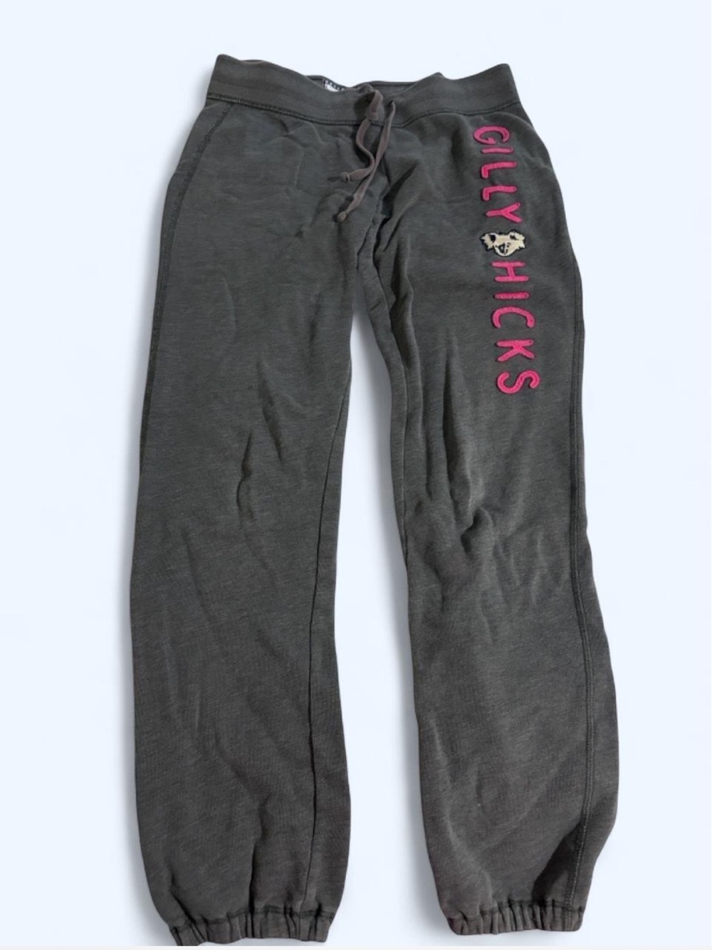 Gilly Hicks Dark Gray Sweatpant Joggers with Pink Logo